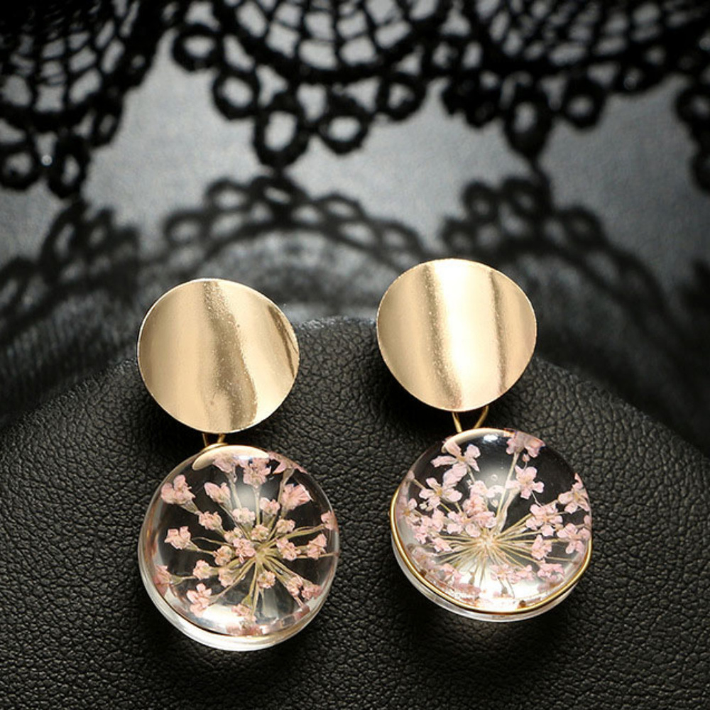 Clear Transparent Ball gypsy Earrings jewelry fashion Floral - Picture 2 of 7